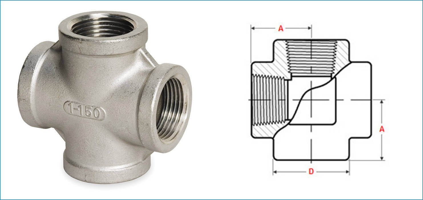 Threaded Equal Cross - ASME B16.11 Threaded Cross,…